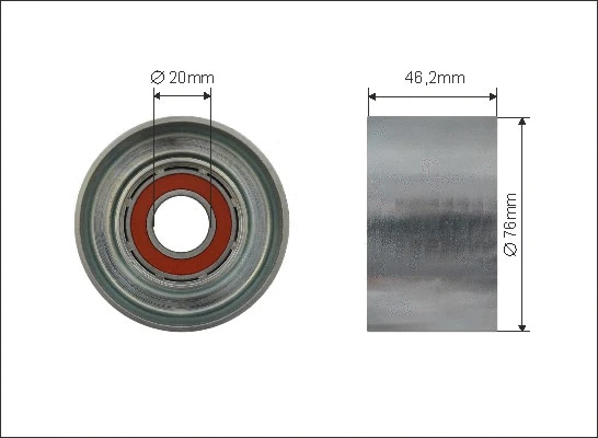 Tensioner Pulley, V-ribbed belt (500610)