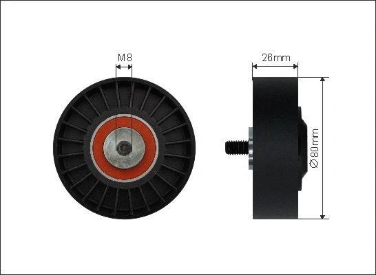 Tensioner Pulley, V-ribbed belt (500246)