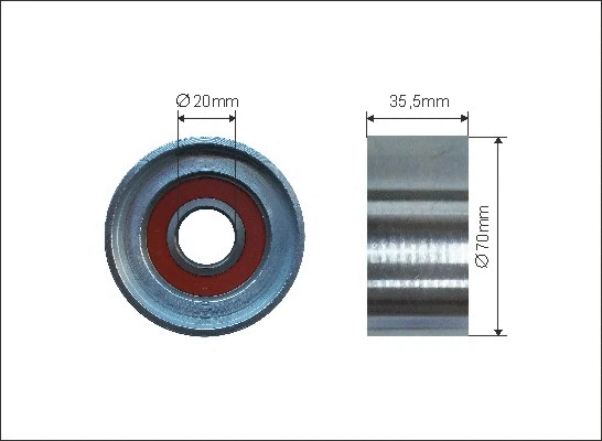 Deflection/Guide Pulley, V-ribbed belt (500298)