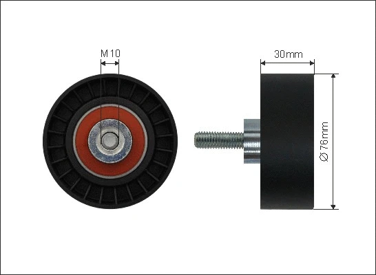 Deflection/Guide Pulley, V-ribbed belt (18-10)