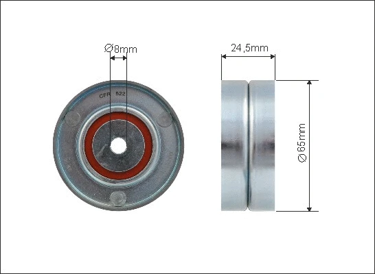 Deflection/Guide Pulley, V-ribbed belt (500113)