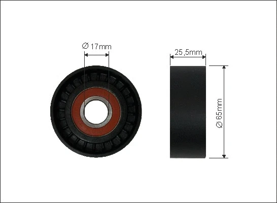 Tensioner Pulley, V-ribbed belt (05-91)