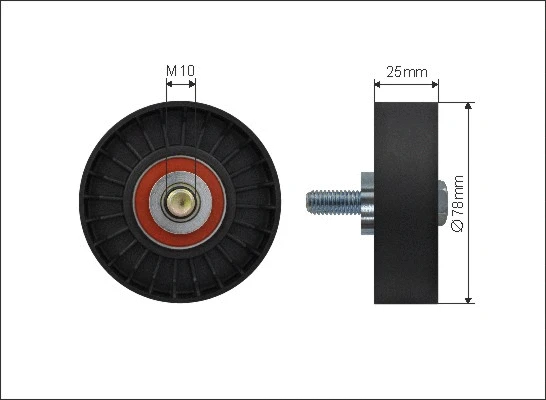 Deflection/Guide Pulley, V-ribbed belt (500176)
