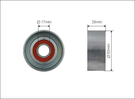 Tensioner Pulley, V-ribbed belt (500553)