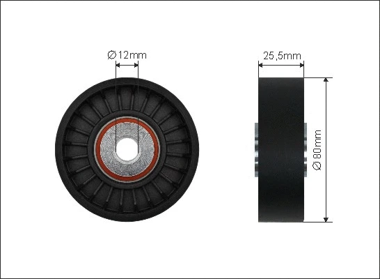 Deflection/Guide Pulley, V-ribbed belt (37-53)