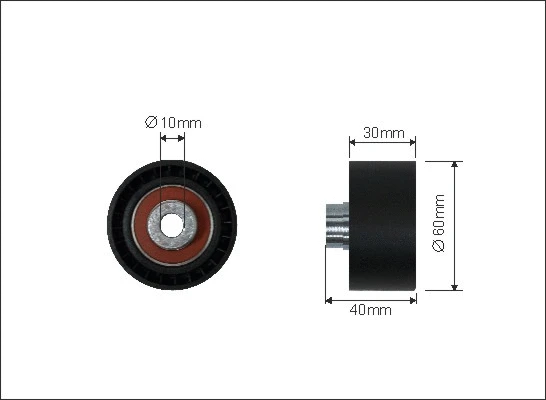 Deflection/Guide Pulley, timing belt (23-44)