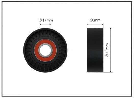Tensioner Pulley, V-ribbed belt (500631)