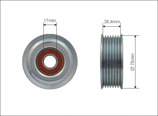 Deflection/Guide Pulley, V-ribbed belt (500103)