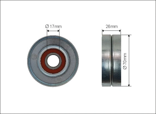 Tensioner Pulley, V-ribbed belt (500125)
