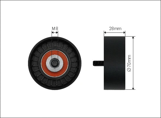 Tensioner Pulley, V-ribbed belt (199-97)