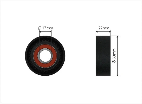 Tensioner Pulley, V-ribbed belt (09-00)