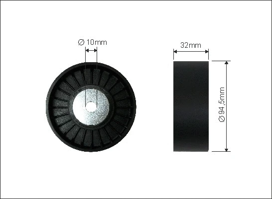 Deflection/Guide Pulley, V-ribbed belt (183-76)