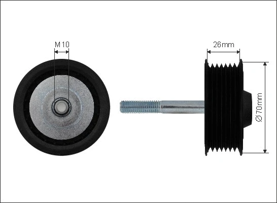 Deflection/Guide Pulley, V-ribbed belt (500327)