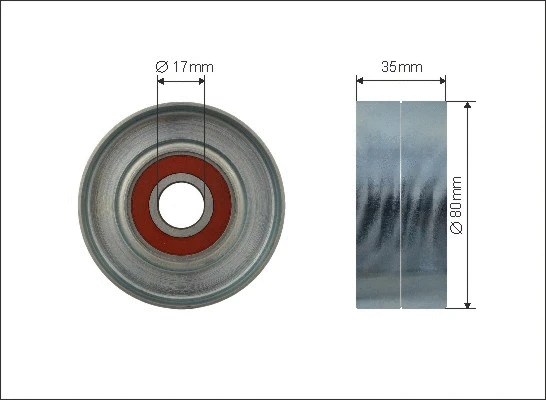 Tensioner Pulley, V-ribbed belt (500046)