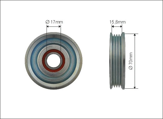 Tensioner Pulley, V-ribbed belt (500483)