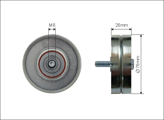 Deflection/Guide Pulley, V-ribbed belt (168-14)