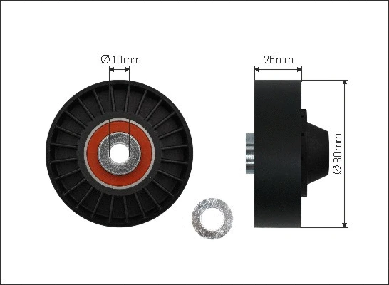 Deflection/Guide Pulley, V-ribbed belt (21-11)