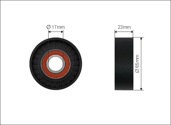Tensioner Pulley, V-ribbed belt (500517)