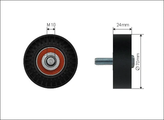 Deflection/Guide Pulley, V-ribbed belt (144-11)