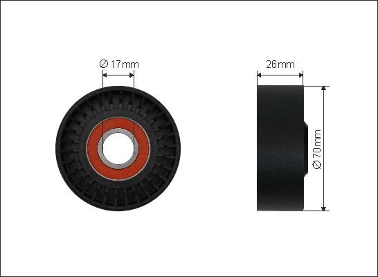 Deflection/Guide Pulley, V-ribbed belt (115-00)