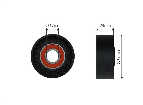 Tensioner Pulley, V-ribbed belt (05-96)