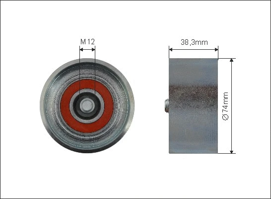 Deflection/Guide Pulley, V-ribbed belt (500331)