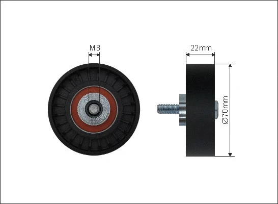 Deflection/Guide Pulley, V-ribbed belt (135-77)