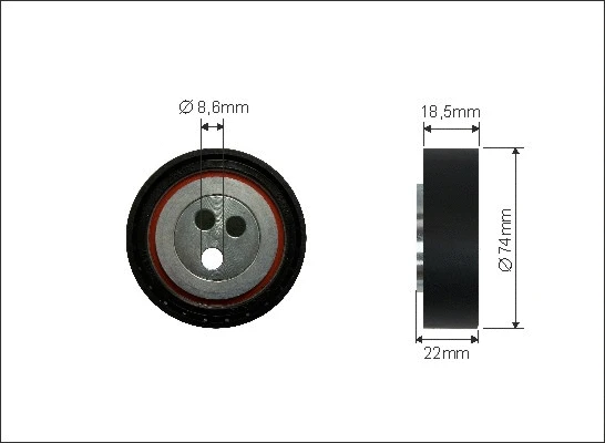 Tensioner Pulley, V-ribbed belt (437-146)