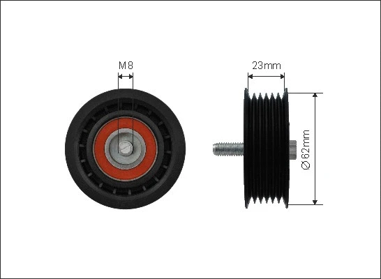 Deflection/Guide Pulley, V-ribbed belt (500164)