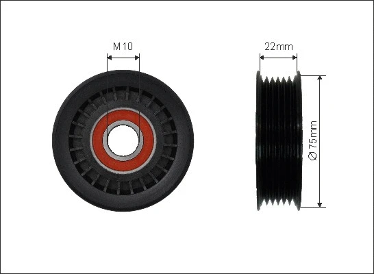 Deflection/Guide Pulley, V-ribbed belt (500519)