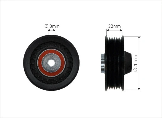 Deflection/Guide Pulley, V-ribbed belt (500360)