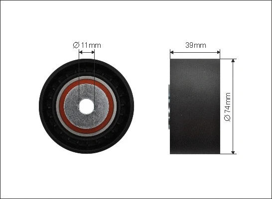 Deflection/Guide Pulley, V-ribbed belt (500254)