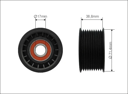Deflection/Guide Pulley, V-ribbed belt (500201)