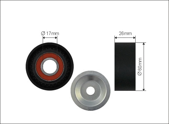Tensioner Pulley, V-ribbed belt (500016)