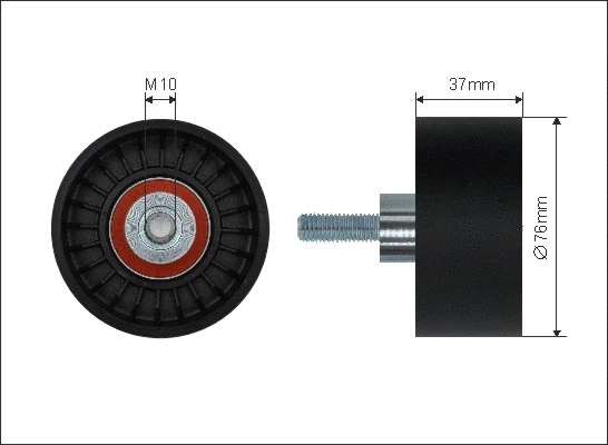 Deflection/Guide Pulley, V-ribbed belt (148-86)