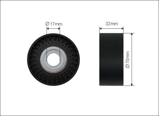Tensioner Pulley, V-ribbed belt (500154)
