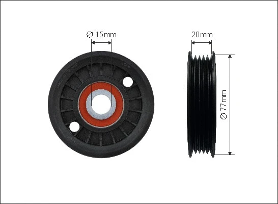 Deflection/Guide Pulley, V-ribbed belt (81-23)