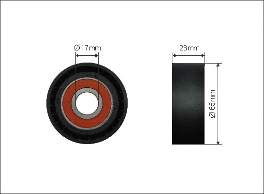 Tensioner Pulley, V-ribbed belt (500019)