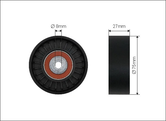 Tensioner Pulley, V-ribbed belt (265-40)
