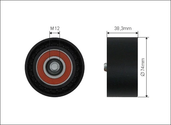 Deflection/Guide Pulley, V-ribbed belt (500102)