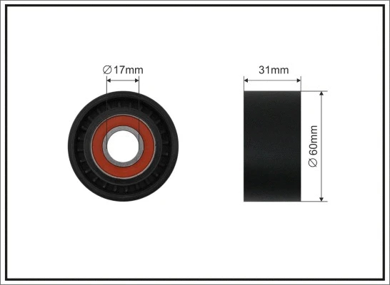 Tensioner Pulley, V-ribbed belt (500677)