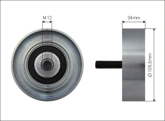 Deflection/Guide Pulley, V-ribbed belt (500301)