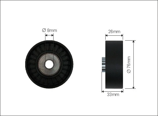 Deflection/Guide Pulley, V-ribbed belt (22-54)