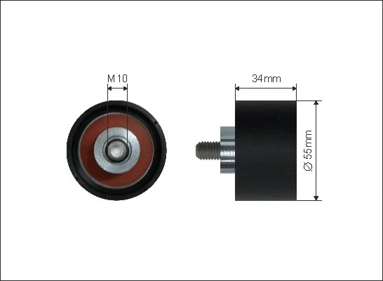 Deflection/Guide Pulley, timing belt (160-13)