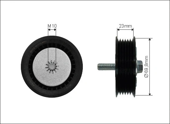 Deflection/Guide Pulley, V-ribbed belt (500285)