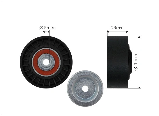 Deflection/Guide Pulley, V-ribbed belt (500112)