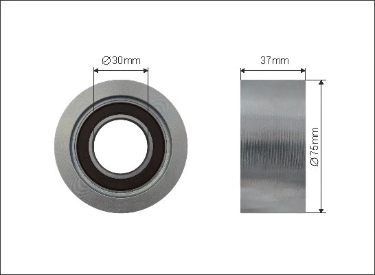 Tensioner Pulley, V-ribbed belt (500592)