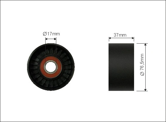 Tensioner Pulley, V-ribbed belt (147-99)
