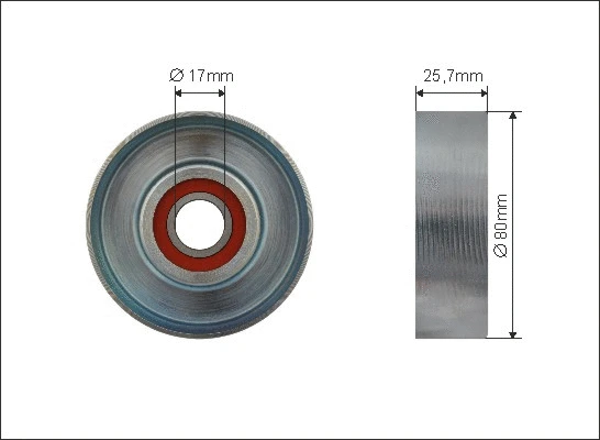 Deflection/Guide Pulley, V-ribbed belt (500509)