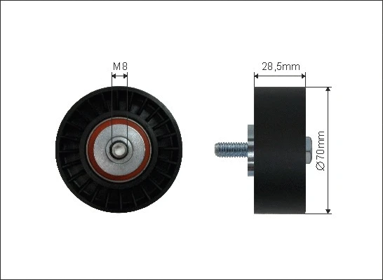 Deflection/Guide Pulley, V-ribbed belt (11-09)